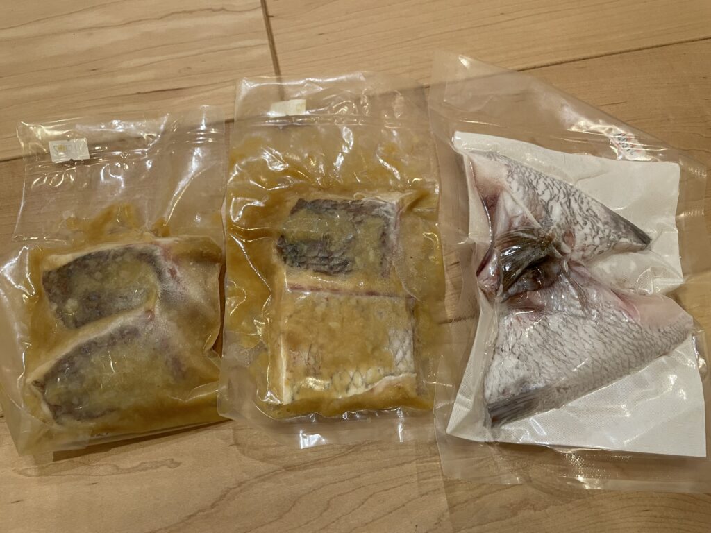 食べチョク簡単おかず便2月ふく成の真鯛の西京漬けとカマのセット